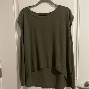 Allsaints Olive green sleeveless tee